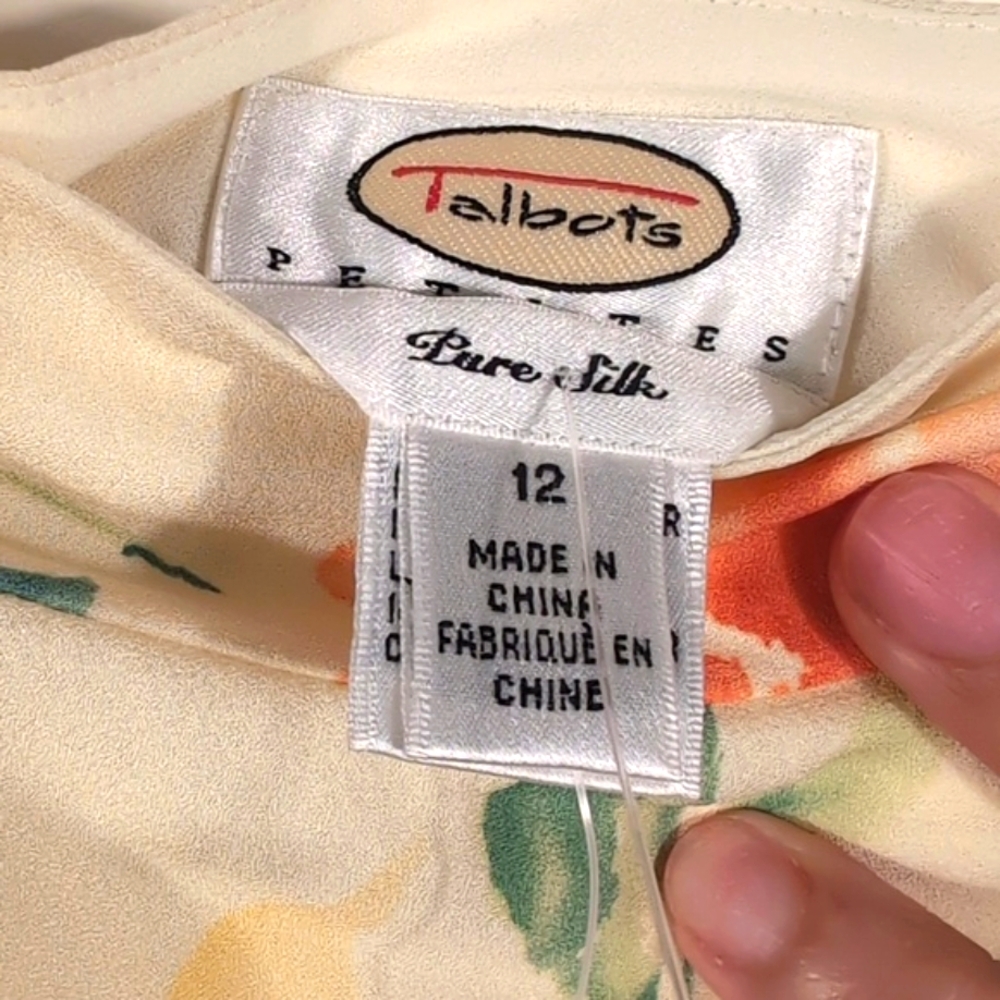 Talbots 12P Floral Cream Skirt NWT Petite Knee Length - Picture 5 of 12